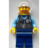 Police - City Officer Male, Black Safety Vest with Silver Star Badge Logo, Dark Blue Legs, White Flight Helmet, Trans-Clear Visor, Beard – ГРАДСКИ