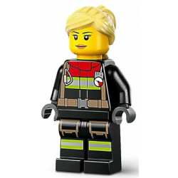 Fire - Female, Black Jacket and Legs with Reflective Stripes and Red Collar, Bright Light Yellow Hair Ponytail and Swept Sideways Fringe – ГРАДСКИ