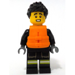 Fire - Male, Black Jacket and Legs with Reflective Stripes, Black Spiked Hair, Orange Life Jacket – ГРАДСКИ