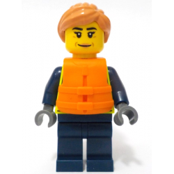 Police - City Officer Female, Neon Yellow Safety Vest, Orange Life Jacket, Nougat Hair – ГРАДСКИ