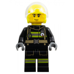 Fire - Male, Helicopter Pilot, Black Jacket and Legs with Reflective Stripes, Neon Yellow Flight Helmet – ГРАДСКИ