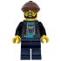 Race Truck Driver - Male, Black Jacket over Dark Turquoise Shirt with Hawk Head Logo, Dark Blue Legs, Reddish Brown Flat Cap, Beard, Glasses – ГРАДСКИ