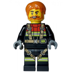Fire - Male, Black Jacket and Legs with Reflective Stripes, Harness and Red Collar, Dark Orange Hair, Beard and Moustache – ГРАДСКИ