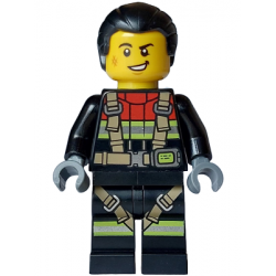Fire - Male, Black Jacket and Legs with Reflective Stripes, Harness and Red Collar, Black Hair Ponytail – ГРАДСКИ