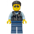 Police - City Officer Male, Black Safety Vest with Silver Star Badge Logo, Dark Blue Legs, Black Hair, Sunglasses – ГРАДСКИ