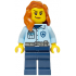 Police - City Officer Female, Bright Light Blue Shirt, Dark Blue Legs, Dark Orange Hair over Shoulder – ГРАДСКИ