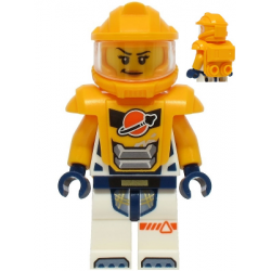 Astronaut - Female, White Spacesuit with Bright Light Orange Arms, Bright Light Orange Helmet, Trans-Clear Visor, Bright Light Orange Armor with Ingot – ГРАДСКИ