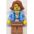 Bus Passenger - Female, Bright Light Blue Jacket over White Shirt with Coral Flowers, Medium Nougat Legs, Dark Orange Hair – ГРАДСКИ