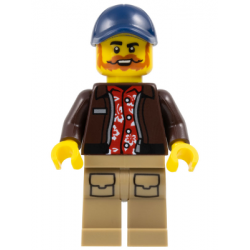 City Jungle Pilot - Dark Brown Jacket over Red Shirt, Dark Tan Legs, Dark Blue Cap – ГРАДСКИ