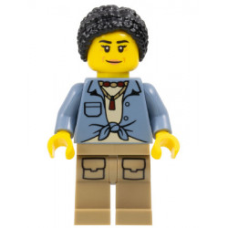 City Jungle Explorer Female - Sand Blue Knotted Shirt over Tan T-Shirt, Dark Tan Legs, Black Hair – ГРАДСКИ