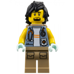 City Jungle Explorer - Sand Blue Jacket, Stethoscope, Dark Tan Legs, Black Hair, Backpack – ГРАДСКИ