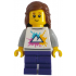 Tram Passenger - Female, White Shirt with Mountains Logo, Dark Purple Medium Legs, Reddish Brown Hai – ГРАДСКИ