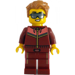 Tram Passenger - Male, Dark Red and Coral Jogging Suit, Medium Nougat Hair, Sunglasses – ГРАДСКИ