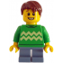 Child - Boy, Bright Green Sweater with Bright Light Yellow Zigzag Lines, Sand Blue Short Legs, Reddi – ГРАДСКИ