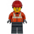 Construction Worker - Female, Reddish Orange Safety Jacket with Reflective Stripes, Dark Bluish Gray – ГРАДСКИ