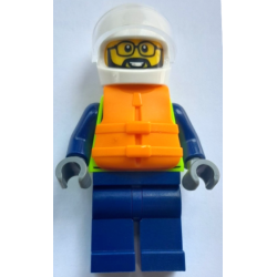 Police - City Officer Male, Neon Yellow Safety Vest, Life Jacket, White Helmet, Trans-Clear Visor – ГРАДСКИ