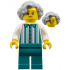 Harbor Shop Worker - Female, Light Bluish Gray Hair, White Shirt with Stripes, Dark Turquoise Legs – ГРАДСКИ