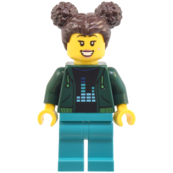 Robot World Patron - Female, Dark Green Hoodie, Dark Turquoise Legs, Dark Brown Hair – ГРАДСКИ