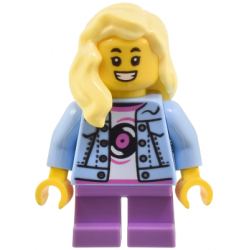Child - Girl, Bright Light Blue Denim Jacket, Medium Lavender Short Legs, Bright Light Yellow Hair – ГРАДСКИ