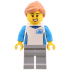 Robot World Attendant - Female, White Uniform Jersey, Light Bluish Gray Legs, Nougat Hair – ГРАДСКИ