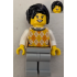 Hot Dog Stand Customer - Female, Tan Knit Argyle Sweater Vest, Light Bluish Gray Legs, Black Hair – ГРАДСКИ