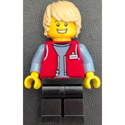 Forklift Driver - Male, Red Vest over Sand Blue Shirt, Black Legs, Tan Hair – ГРАДСКИ