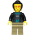 Sports Car Driver - Male, Black Jacket over Dark Turquoise Shirt with Hawk Head Logo, Dark Tan Legs, – ГРАДСКИ