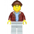 Car Transporter Driver - Male, Dark Red Jacket, Light Bluish Gray Legs, Reddish Brown Flat Cap – ГРАДСКИ