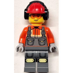 Construction Worker - Male, Reddish Orange Safety Jacket, Reflective Stripe, Dark Bluish Gray Overal – ГРАДСКИ