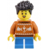 Child - Boy, Dark Orange Holiday Sweater, Dark Azure Short Legs, Black Hair – ГРАДСКИ