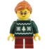 Child - Girl, Dark Green Holiday Sweater, Dark Red Short Legs, Dark Orange Hair – ГРАДСКИ