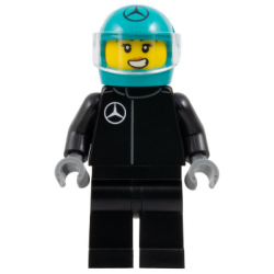 Formula 1 Driver, Mercedes - Female, Black Racing Suit, Dark Turquoise Helmet, Trans-Clear Visor – ГРАДСКИ