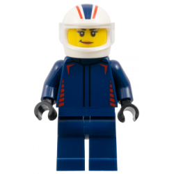Formula 1 Driver, Red Bull - Female, Dark Blue Racing Suit, White Helmet, Trans-Clear Visor – ГРАДСКИ