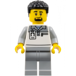 Formula 1 Transport Truck Driver - Male, Light Bluish Gray and White Polo Shirt, Light Bluish Gray Legs, Black Hair, Goatee – ГРАДСКИ