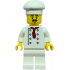 Pizza Slice Soapbox Race Car Driver (Chef) - Male, White Torso with 8 Buttons, No Wrinkles Front or Back, White Legs, White Chef Toque, Moustache – ГРАДСКИ
