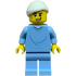 Hospital Bed Soapbox Race Car Driver (Patient) - Male, Bright Light Blue Hospital Gown and Legs, White Head Bandage, Scuff Mark – ГРАДСКИ
