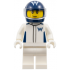 Formula 1 Driver, Williams - Male, White Racing Suit, Dark Blue Helmet, Trans-Clear Visor – ГРАДСКИ