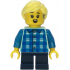 Child - Girl, Blue and Dark Azure Plaid Shirt, Dark Blue Short Legs, Bright Light Yellow Ponytail, Hearing Aid – ГРАДСКИ