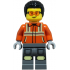 Construction Worker - Male, Reddish Orange Safety Jacket with Reflective Stripes, Dark Bluish Gray Legs with Knee Pads, Black Coiled Hair, Safety Glasses – ГРАДСКИ