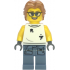 Scrapyard Worker - Female, White Sleeveless Shirt with Oil Stains, Sand Blue Legs with Shirt Sleeves with Oil Stains, Medium Nougat Wavy Hair, Glasses – ГРАДСКИ