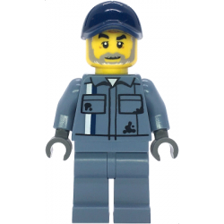 Scrapyard Worker - Male, Sand Blue Mechanic Shirt, Sand Blue Legs, Dark Blue Cap, Beard – ГРАДСКИ