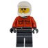 Formula 1 Pit Crew Member - Female, Reddish Orange Racing Suit with Pockets, Dark Bluish Gray Legs, White Dirt Bike Helmet, Freckles – ГРАДСКИ