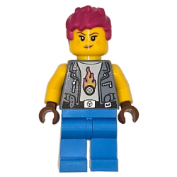 Soapbox Race Car Mechanic - Female, Sand Blue Vest, Dark Azure Legs, Magenta Messy Hair, Freckles – ГРАДСКИ