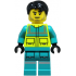 Paramedic - Male, Dark Turquoise and Neon Yellow Safety Vest, Legs with Silver Reflective Stripes, Black Hair – ГРАДСКИ