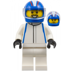 Formula 1 Driver, VCARB - Male, White Racing Suit, Blue Helmet, Trans-Clear Visor, Stubble – ГРАДСКИ