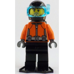 Helmsman - Male, Reddish Orange Wetsuit, Black Legs, Helmet, Air Tanks and Flippers, Trans-Light Blue Visor, Dark Tan Stubble – ГРАДСКИ