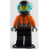 Helmsman - Male, Reddish Orange Wetsuit, Black Legs, Helmet, Air Tanks and Flippers, Trans-Light Blue Visor, Dark Tan Stubble – ГРАДСКИ