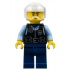 Police - City Officer Male, Black Safety Vest with Silver Star Badge Logo, Dark Blue Legs, White Helmet, Trans-Clear Visor, Lopsided Grin – ГРАДСКИ