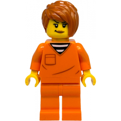 Police - City Jail Prisoner Female, Orange Prison Jumpsuit, Dark Orange Short Tousled Hair – ГРАДСКИ