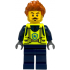 Police - City Officer Male, Neon Yellow Safety Vest, Dark Blue Legs, Dark Orange Spiked Hair – ГРАДСКИ